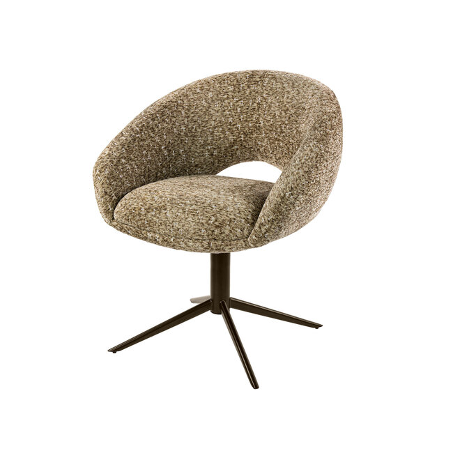 WoonStijl Armstoel Cupa draaibaar Delviro Delviro champagne - frame bruin