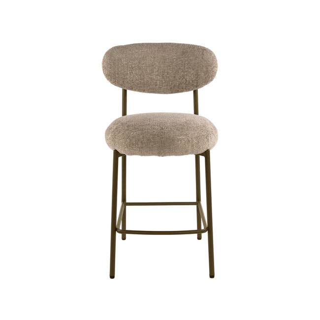 WoonStijl Barstoel Round Cargo zand - frame bruin