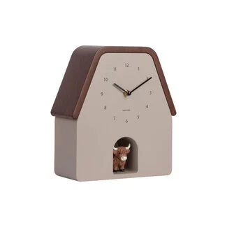 Karlsson Wandklok Highland Cow Cuckoo - grijs