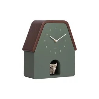 Karlsson Wandklok Highland Cow Cuckoo - jungle groen