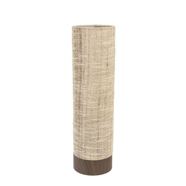 Light en Living Tafellamp Ø12x42,5 cm BRYLO hout print d bruin+linnen naturl
