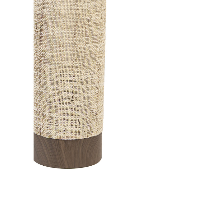 Light en Living Tafellamp Ø12x42,5 cm BRYLO hout print d bruin+linnen naturl