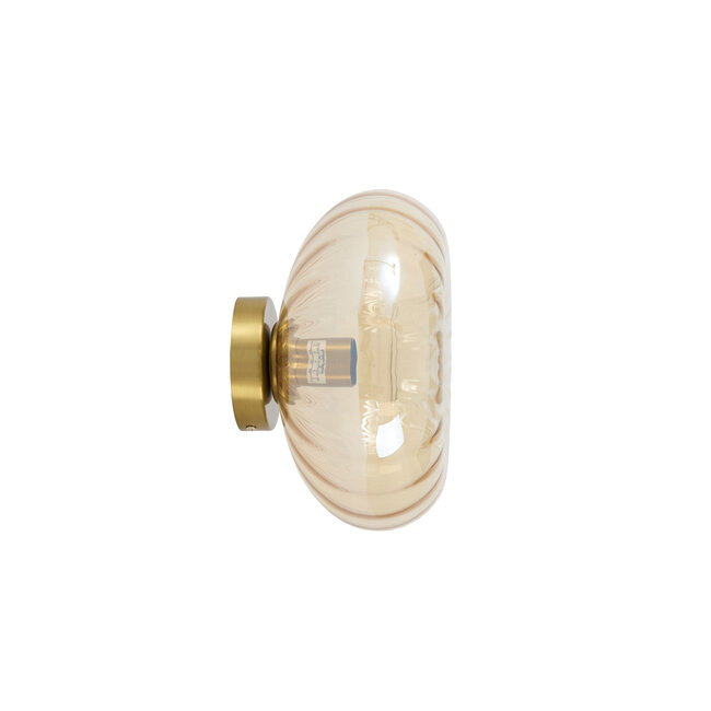 Light en Living Wandlamp Ø30 cm MASHA glas amber+goud