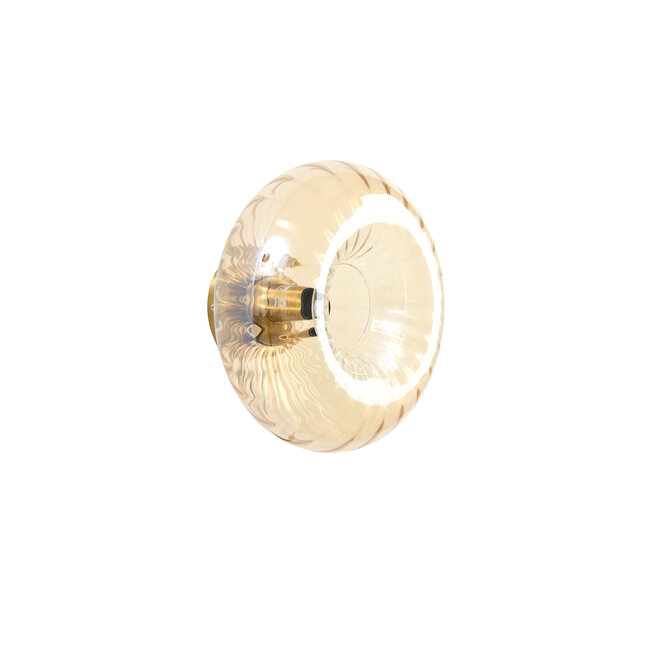 Light en Living Wandlamp Ø30 cm MASHA glas amber+goud