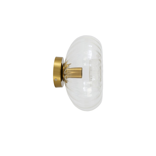 Light en Living Wandlamp Ø30 cm MASHA glas helder+goud