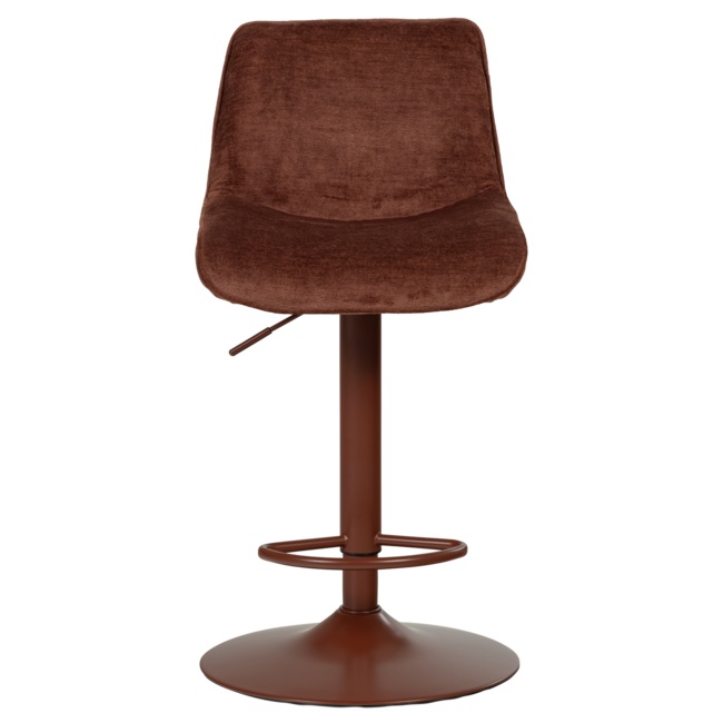 Woood Marten In Hoogte Verstelbare Barstoel Chenille Kastanjebruin