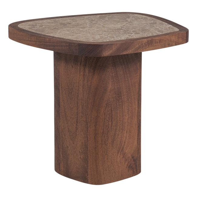 Woood Granu Bijzettafel Marmer/Mangohout Bruin [FSC]