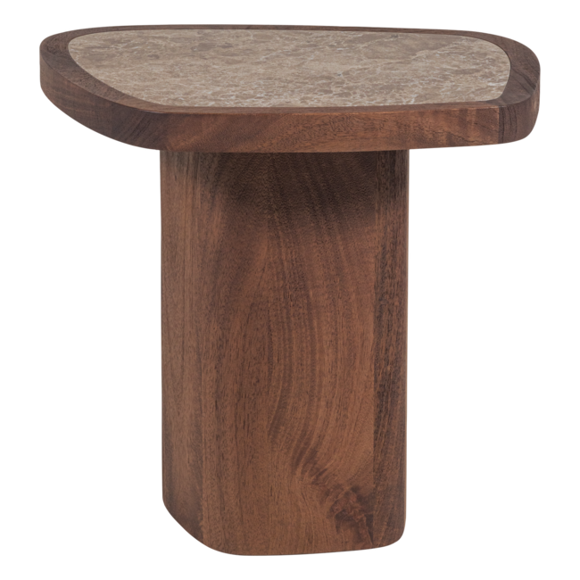 Woood Granu Bijzettafel Marmer/Mangohout Bruin [FSC]