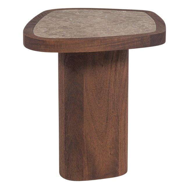Woood Granu Bijzettafel Marmer/Mangohout Bruin [FSC]