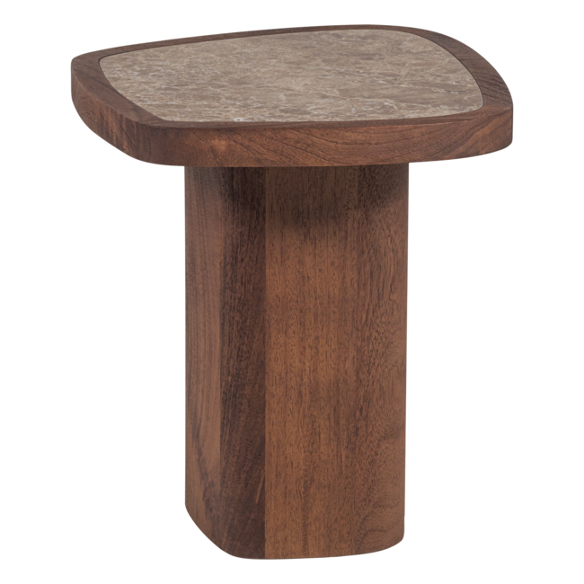 Woood Granu Bijzettafel Marmer/Mangohout Bruin [FSC]