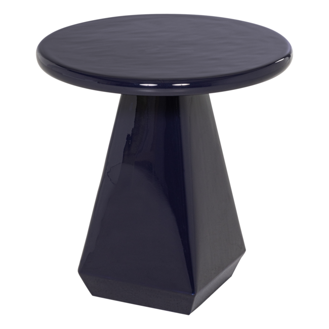 Woood Lavo Bijzettafel Metaal Hoogglans Donkerblauw