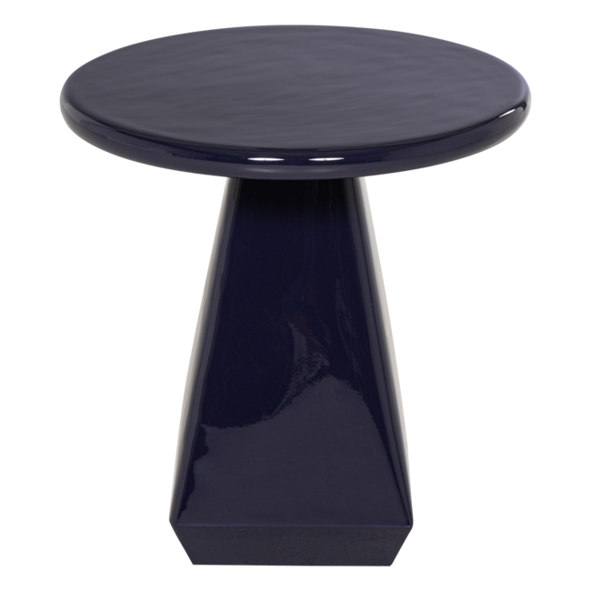 Woood Lavo Bijzettafel Metaal Hoogglans Donkerblauw