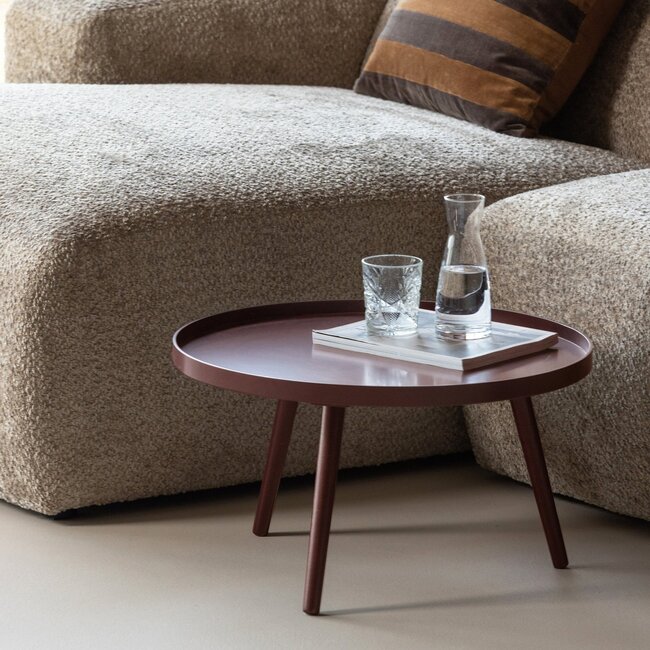 Woood Mesa Bijzettafel L 34xo60 Cm Hout Bordeauxrood [FSC]