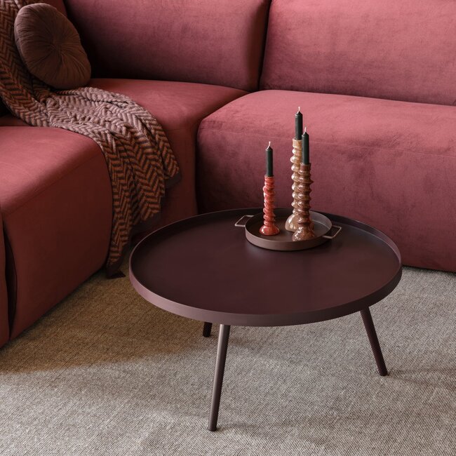 Woood Mesa Bijzettafel Xl 39xo78 Cm Hout Bordeauxrood [FSC]