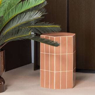 Woood Plu Decoratieve Bijzettafel 54x38x32 Cm Keramiek Oudroze