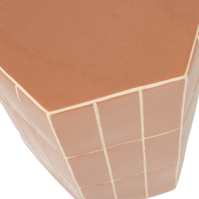 Woood Plu Decoratieve Bijzettafel 54x38x32 Cm Keramiek Oudroze