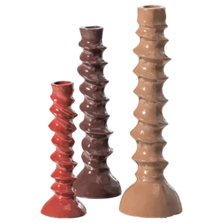 Woood Bexi Kandelaar Metaal Bruin/Rood - Set Van 3