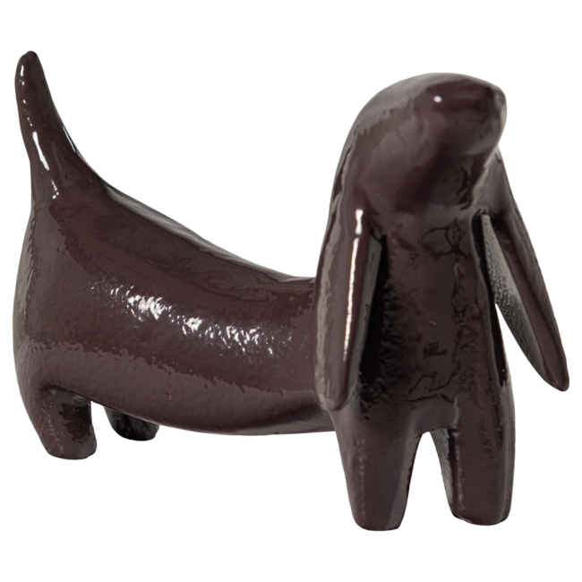 Woood Reni Decoratieve Hond Metaal Donkerbruin