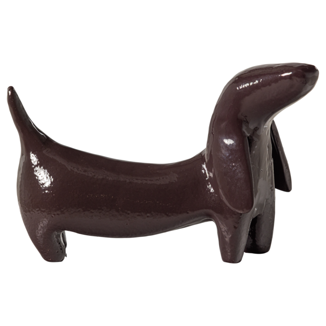 Woood Reni Decoratieve Hond Metaal Donkerbruin