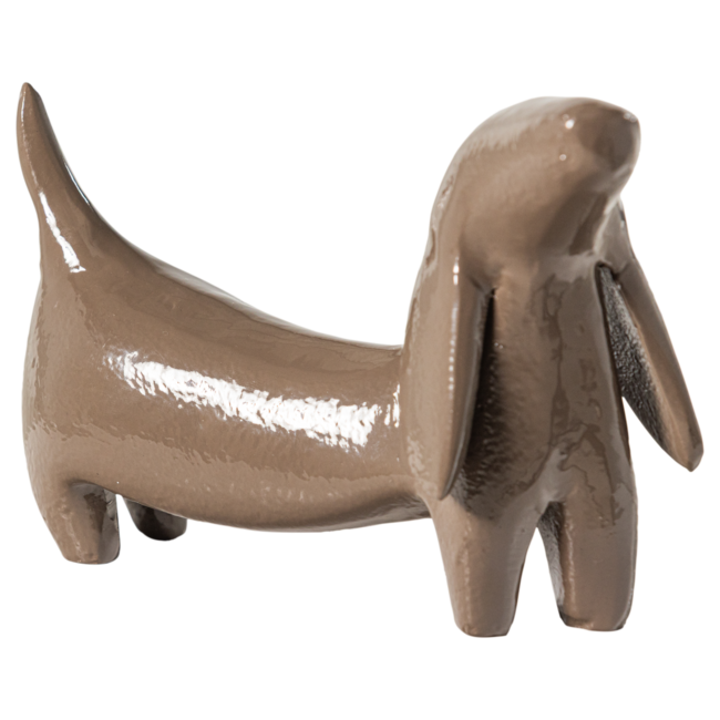 Woood Reni Decoratieve Hond Metaal Mokkabruin