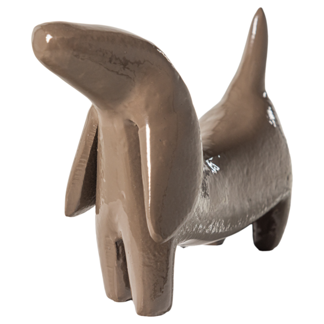 Woood Reni Decoratieve Hond Metaal Mokkabruin