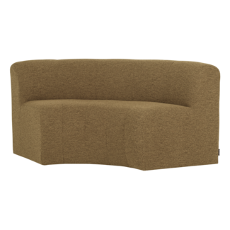 Woood Mojo Base Eetbank Halfronde Hoek Rug Boucle Geel/Bruin [FSC]