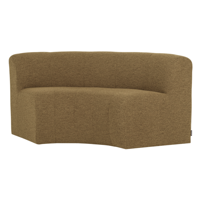 Woood Mojo Base Eetbank Halfronde Hoek Rug Boucle Geel/Bruin [FSC]