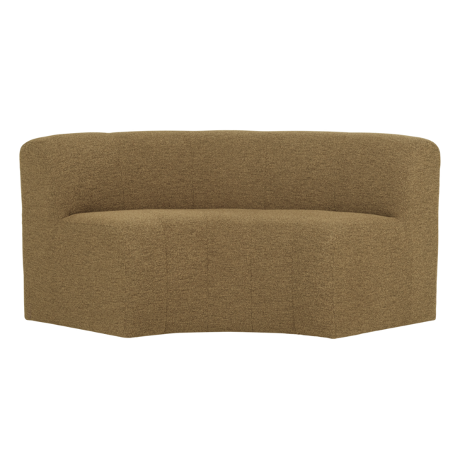 Woood Mojo Base Eetbank Halfronde Hoek Rug Boucle Geel/Bruin [FSC]