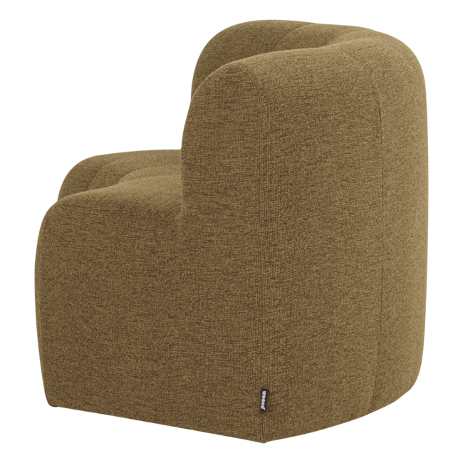 Woood Mojo Base Eetbank Halfronde Hoek Rug Boucle Geel/Bruin [FSC]