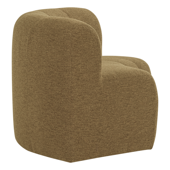 Woood Mojo Base Eetbank Halfronde Hoek Rug Boucle Geel/Bruin [FSC]