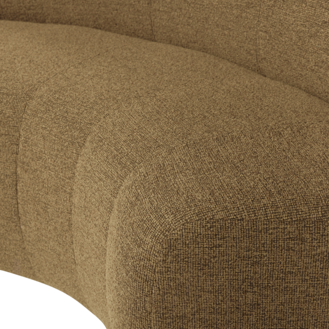 Woood Mojo Base Eetbank Halfronde Hoek Rug Boucle Geel/Bruin [FSC]