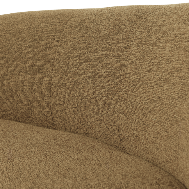 Woood Mojo Base Eetbank Halfronde Hoek Rug Boucle Geel/Bruin [FSC]