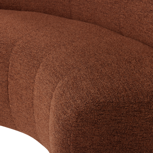 Woood Mojo Base Eetbank Halfronde Hoek Rug Boucle Roestbruin [FSC]