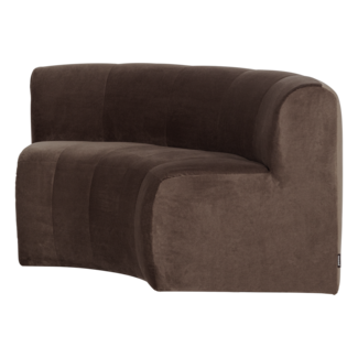 Woood Mojo Base Eetbank Halfronde Hoek Rug Velvet Bruin [FSC]