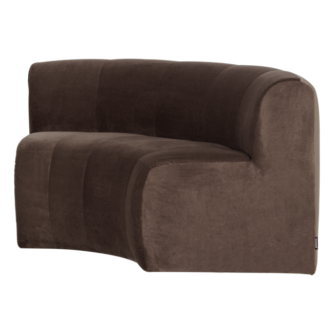 Woood Mojo Base Eetbank Halfronde Hoek Rug Velvet Bruin [FSC]