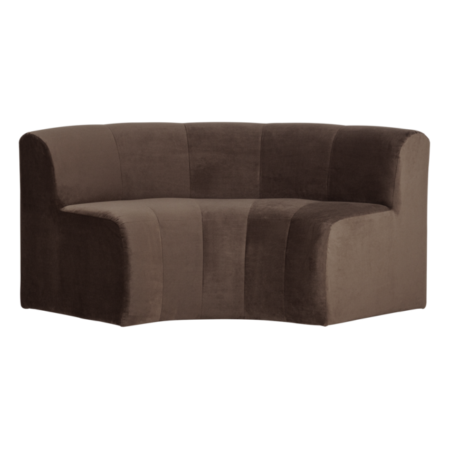 Woood Mojo Base Eetbank Halfronde Hoek Rug Velvet Bruin [FSC]