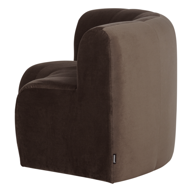 Woood Mojo Base Eetbank Halfronde Hoek Rug Velvet Bruin [FSC]