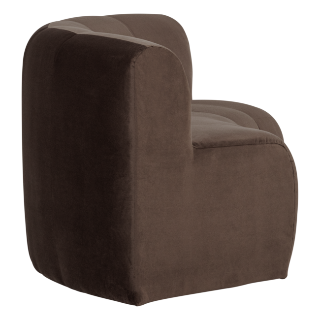 Woood Mojo Base Eetbank Halfronde Hoek Rug Velvet Bruin [FSC]