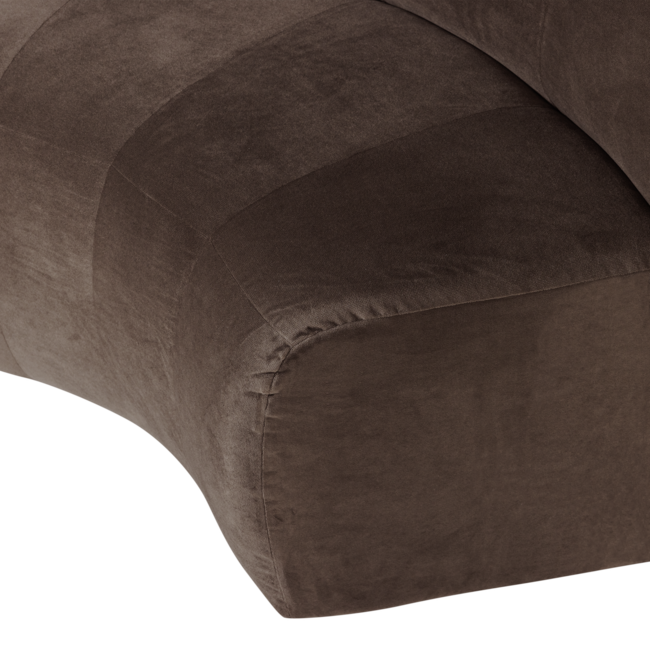 Woood Mojo Base Eetbank Halfronde Hoek Rug Velvet Bruin [FSC]