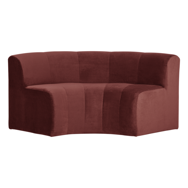 Woood Mojo Base Eetbank Halfronde Hoek Rug Velvet K.Bruin [FSC]