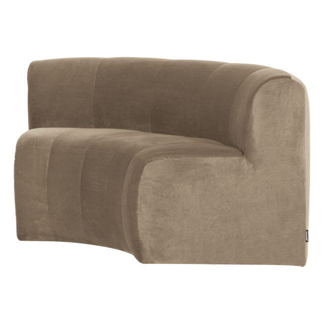 Woood Mojo Base Eetbank Halfronde Hoek Rug Velvet Khaki [FSC]