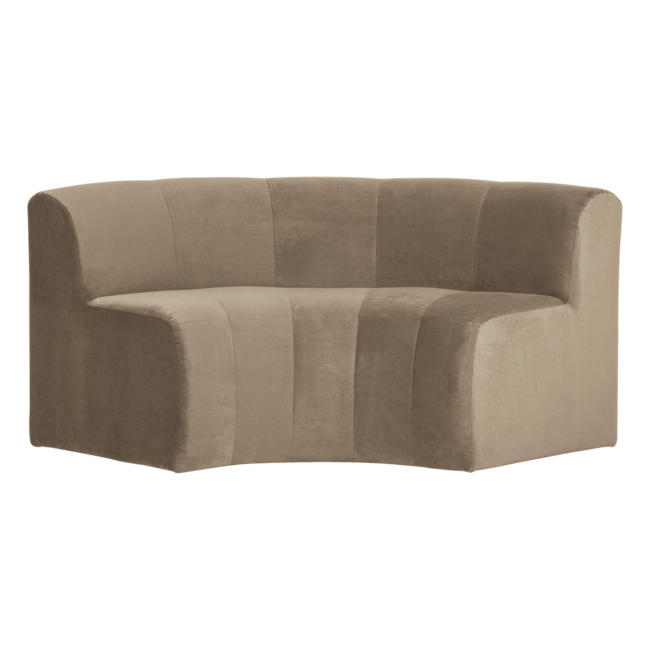 Woood Mojo Base Eetbank Halfronde Hoek Rug Velvet Khaki [FSC]