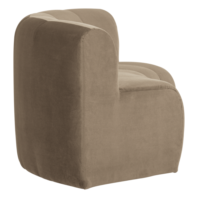 Woood Mojo Base Eetbank Halfronde Hoek Rug Velvet Khaki [FSC]