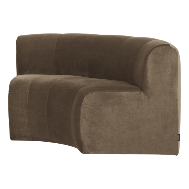 Woood Mojo Base Eetbank Halfronde Hoek Rug Velvet Taupe [FSC]