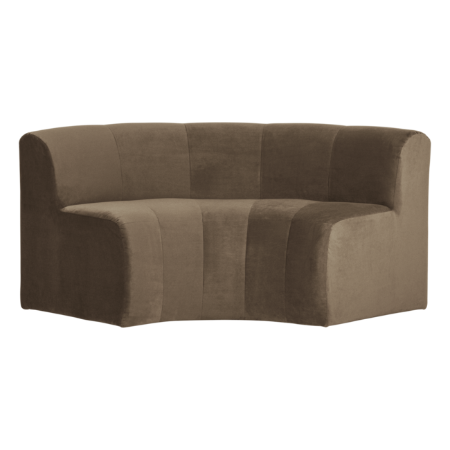 Woood Mojo Base Eetbank Halfronde Hoek Rug Velvet Taupe [FSC]