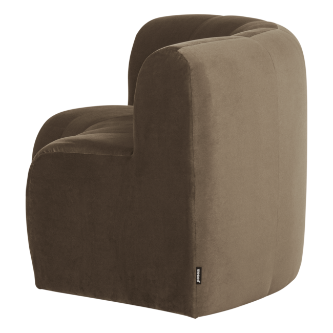 Woood Mojo Base Eetbank Halfronde Hoek Rug Velvet Taupe [FSC]