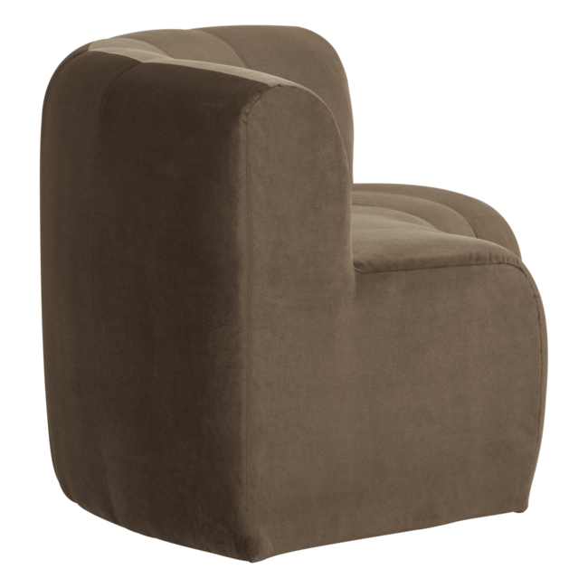 Woood Mojo Base Eetbank Halfronde Hoek Rug Velvet Taupe [FSC]