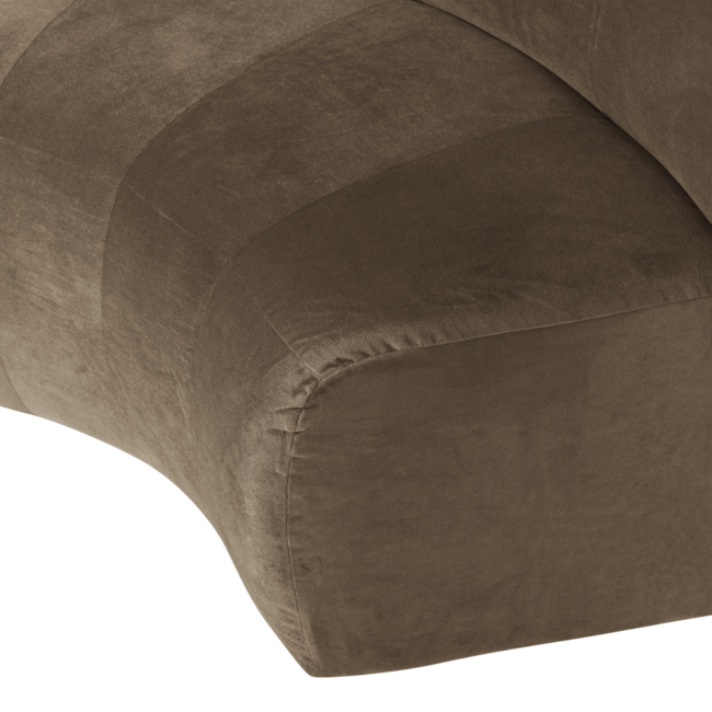 Woood Mojo Base Eetbank Halfronde Hoek Rug Velvet Taupe [FSC]