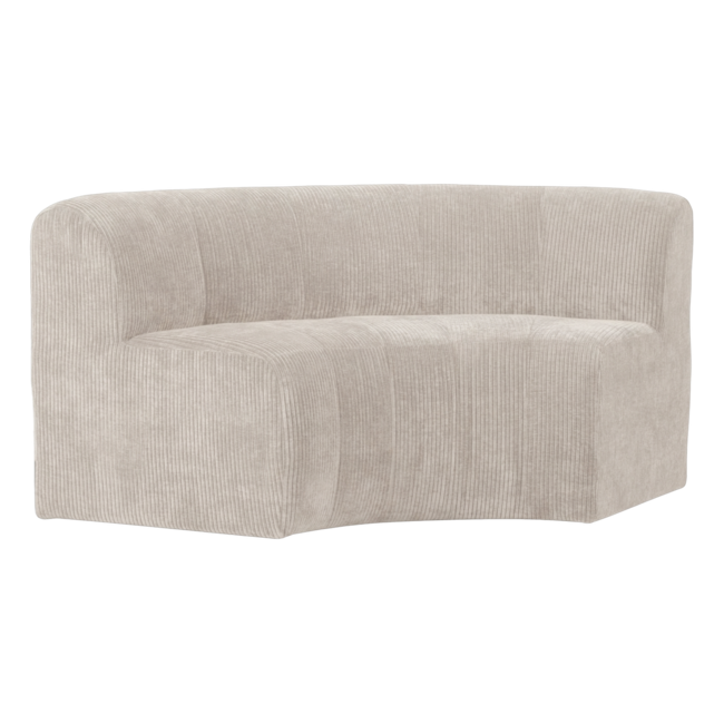 Woood Mojo Base Eetbank Halfronde Hoek Rugleuning Rib Ecru [FSC]