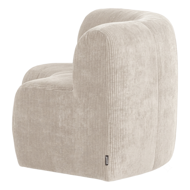 Woood Mojo Base Eetbank Halfronde Hoek Rugleuning Rib Ecru [FSC]